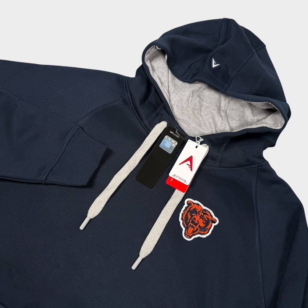 New Chicago Bears Antigua Hoodie Mens Medium Navy Blue Embroidered NFL Pullover